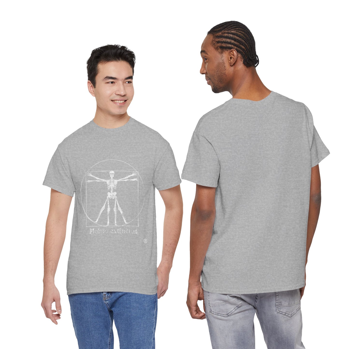 Vitruvian Skeleton Illustration | Homo extinctus T-Shirt