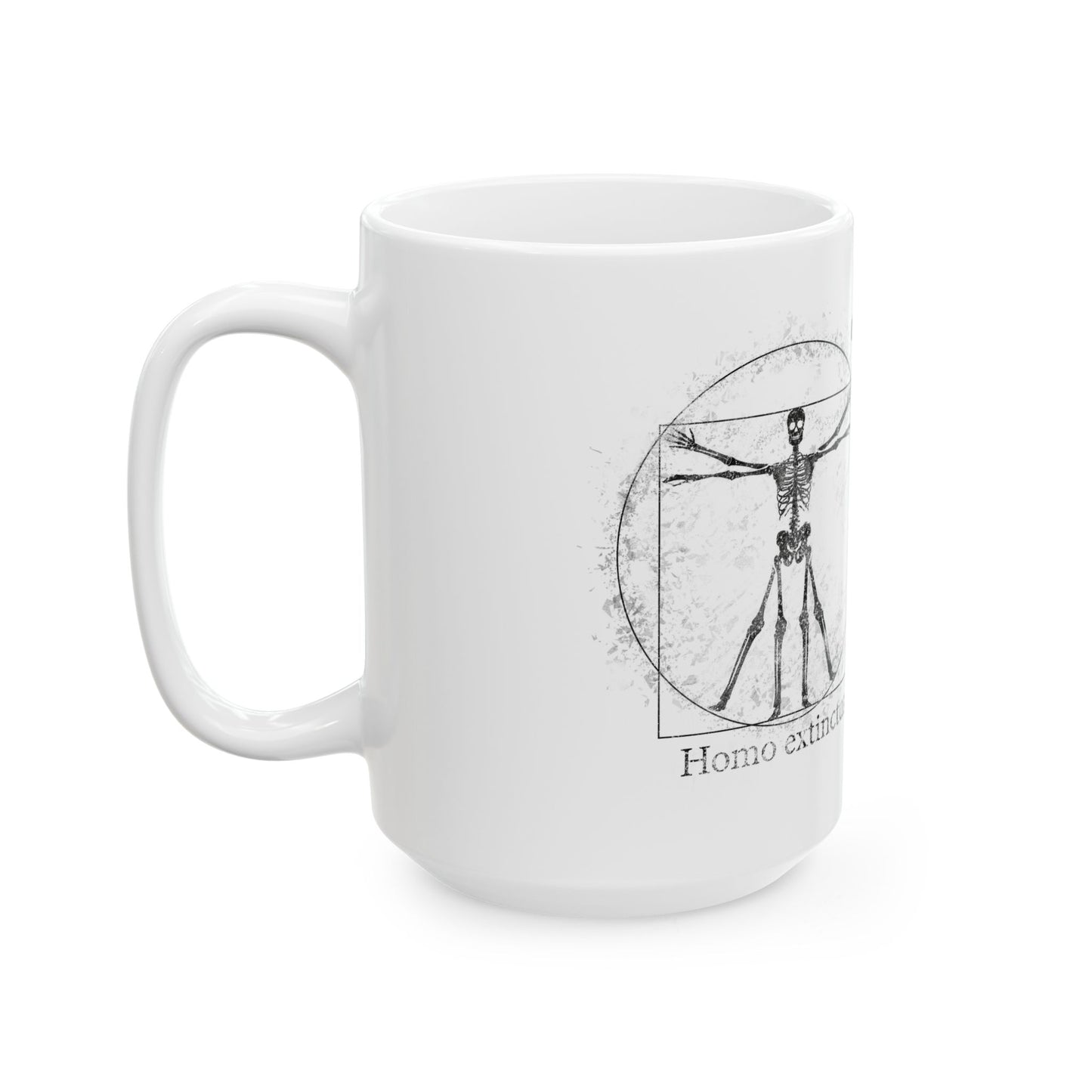 Vitruvian Skeleton Illustration Mug | White Ceramic Mug