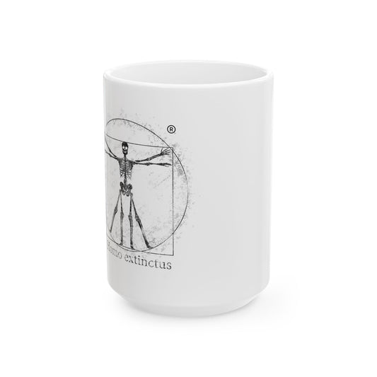 Vitruvian Skeleton Illustration Mug | White Ceramic Mug