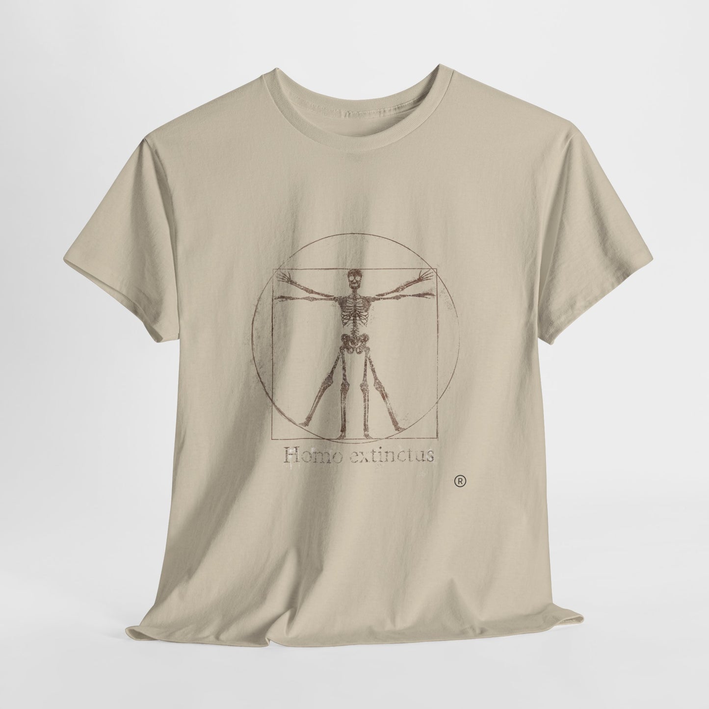 Vitruvian Skeleton Illustration | Homo extinctus T-Shirt