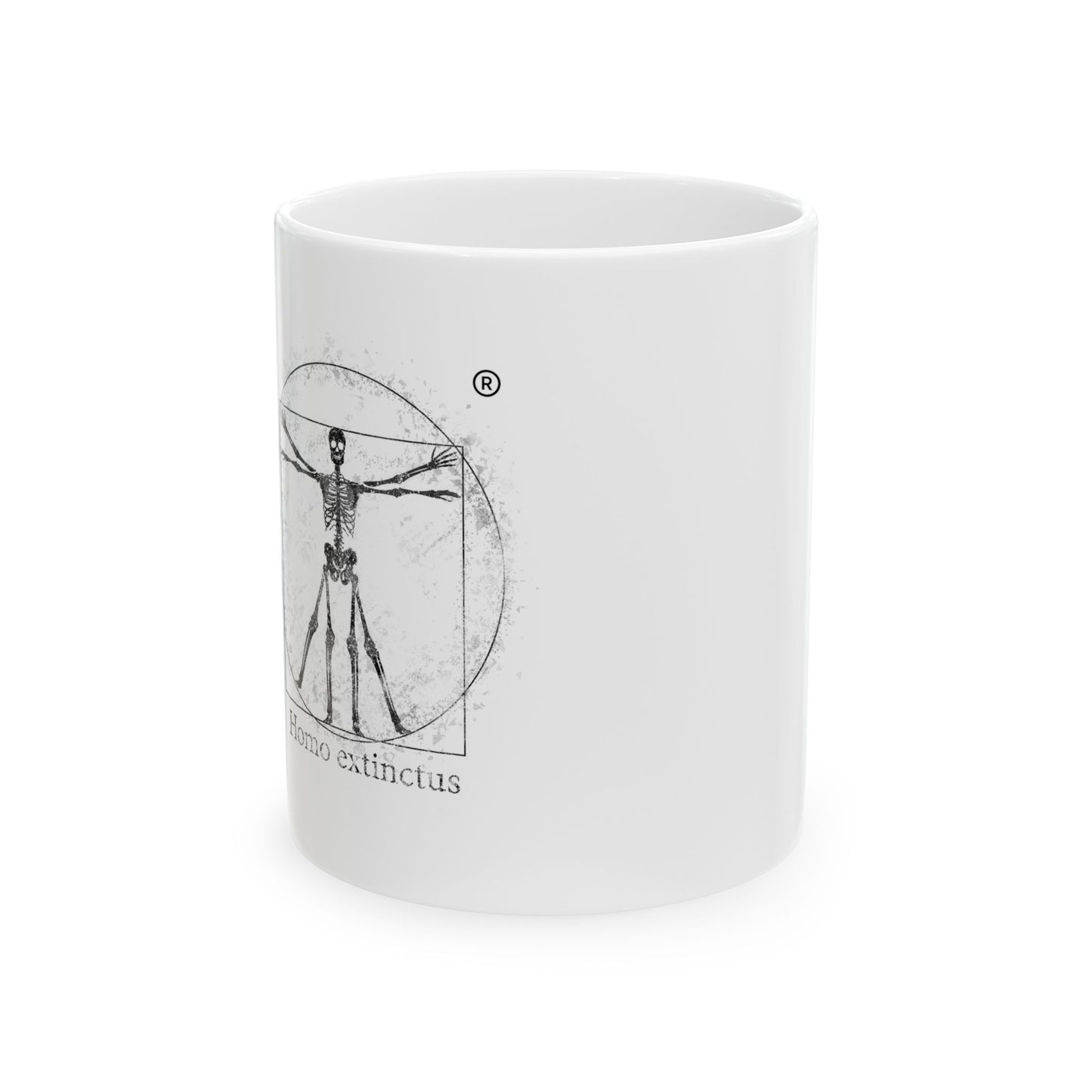 Vitruvian Skeleton Illustration Mug | White Ceramic Mug
