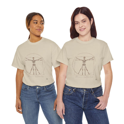Vitruvian Skeleton Illustration | Homo extinctus T-Shirt
