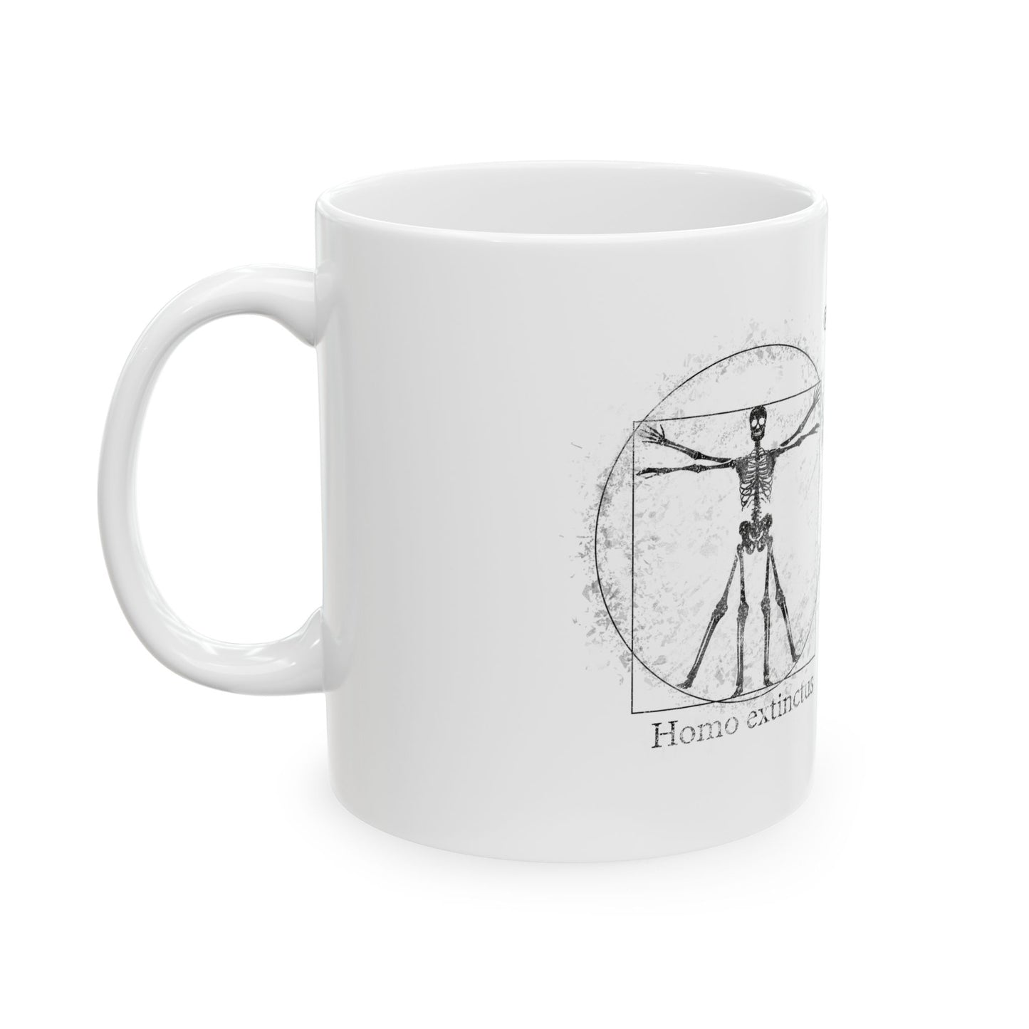 Vitruvian Skeleton Illustration Mug | White Ceramic Mug