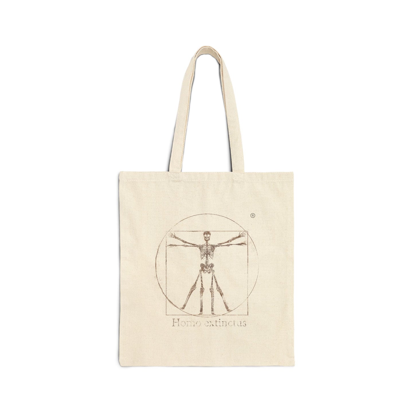 Vitruvian Skeleton Tote Bag | Anatomy Sketch Canvas Tote