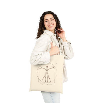 Vitruvian Skeleton Tote Bag | Anatomy Sketch Canvas Tote