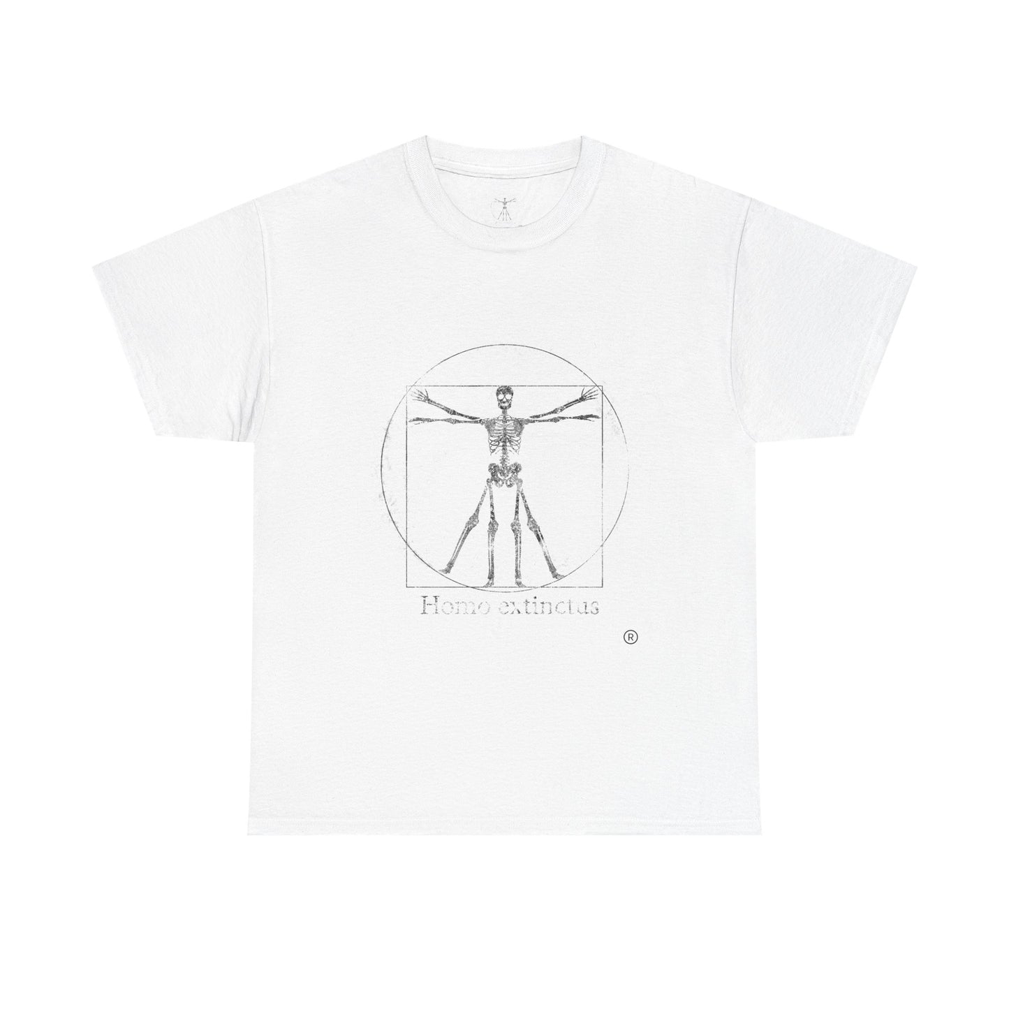 Vitruvian Skeleton Illustration | Homo extinctus T-Shirt