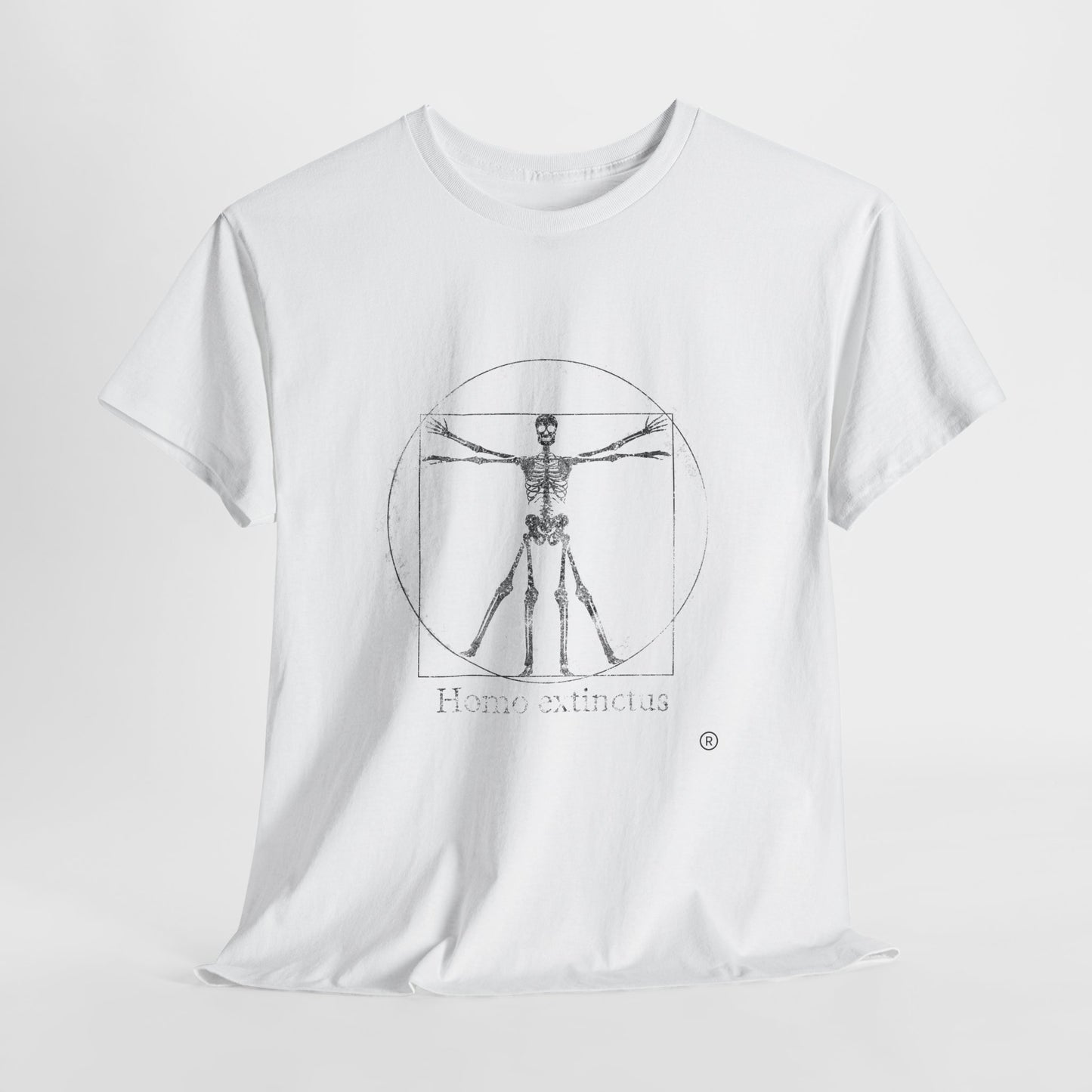 Vitruvian Skeleton Illustration | Homo extinctus T-Shirt
