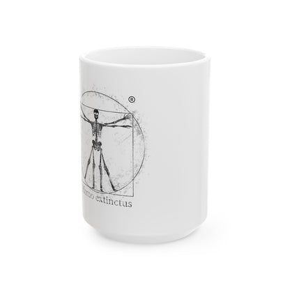 Vitruvian Skeleton Illustration Mug | White Ceramic Mug