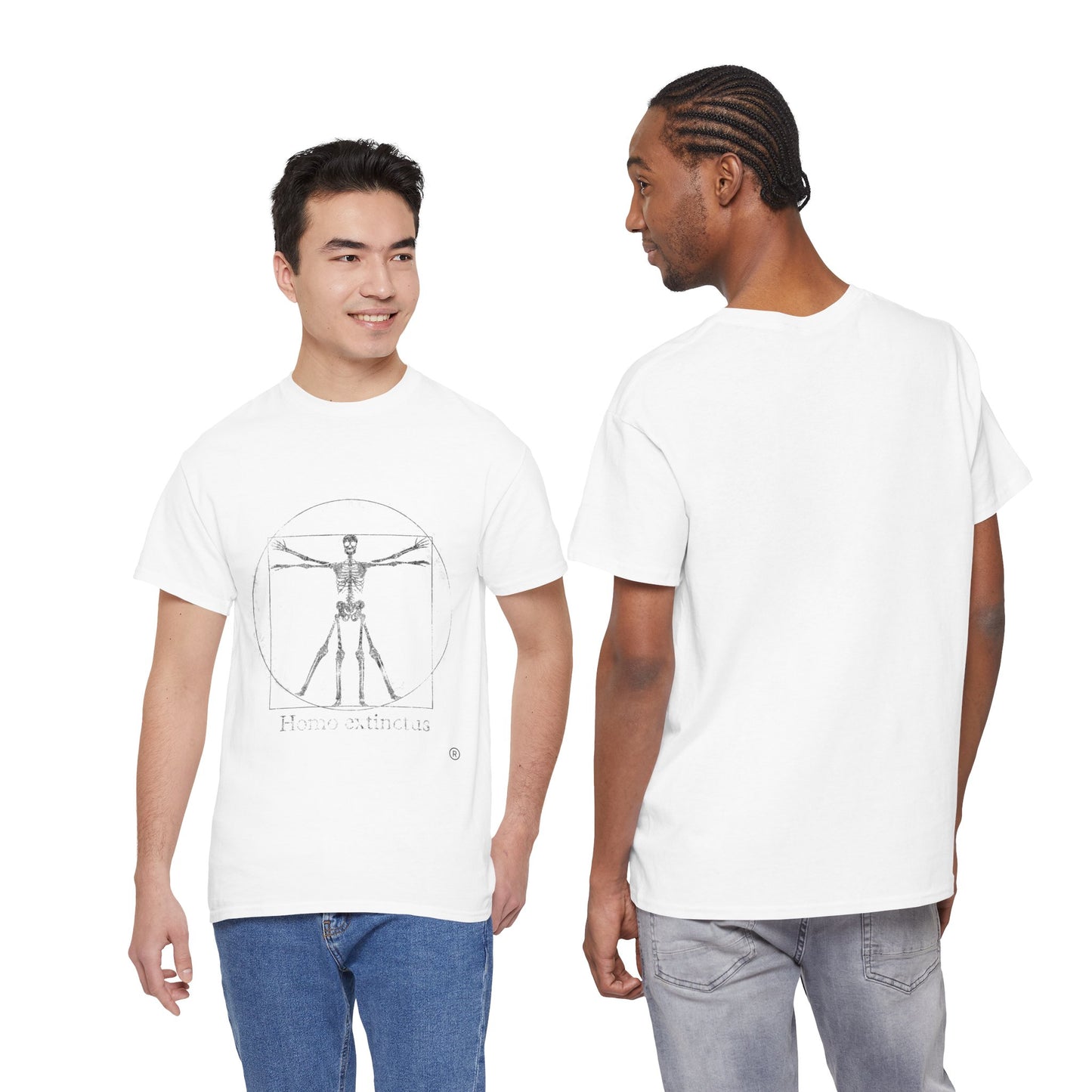 Vitruvian Skeleton Illustration | Homo extinctus T-Shirt