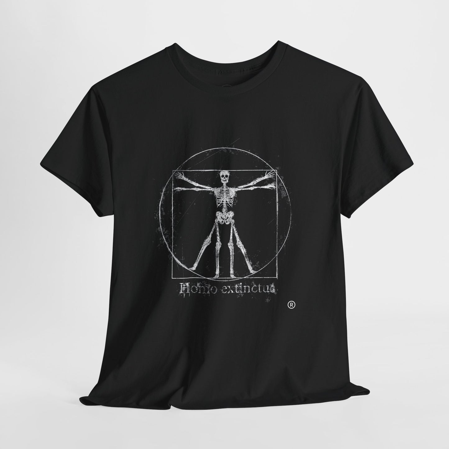 Vitruvian Skeleton Illustration | Homo extinctus T-Shirt