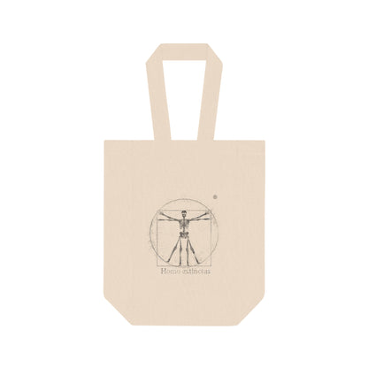Vitruvian Skeleton Illustration Tote Bag | Double Wine Carrier Tote